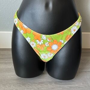 Velvet floral cheeky style swimsuit bottoms